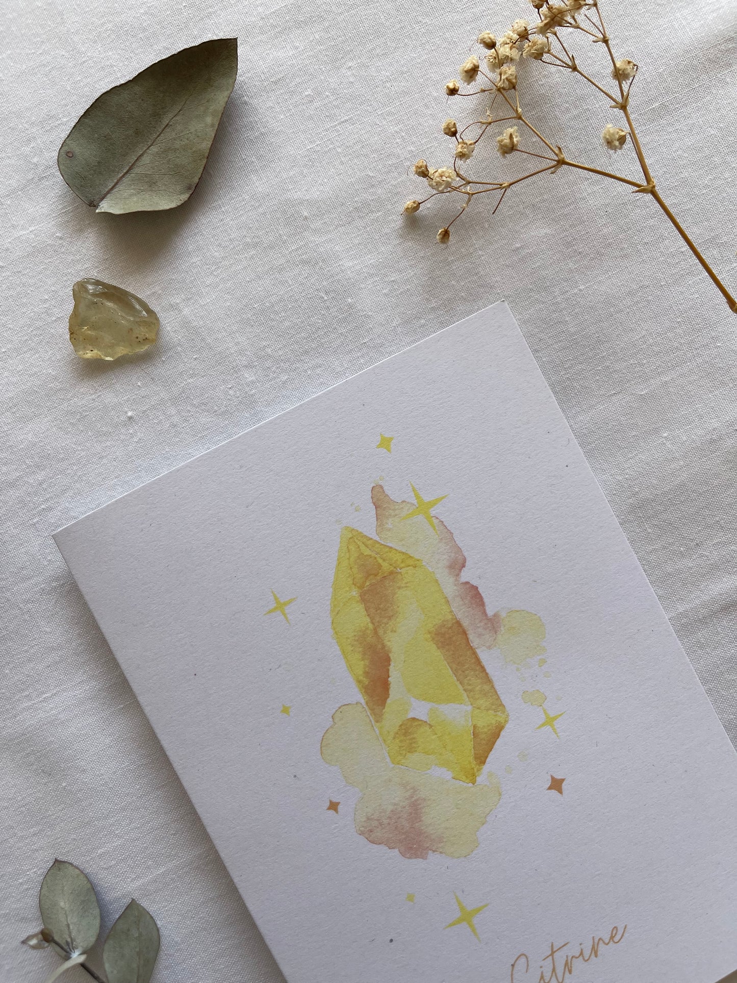 Citrine Crystal Blank Greeting Card